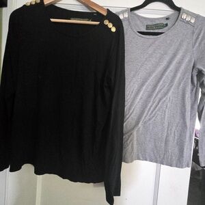 Holland Cooper 2 long sleeve button shoulder tops